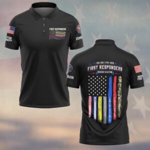 Custom Name & Department First Responders Bravery In Action #DQH0637 - Polo