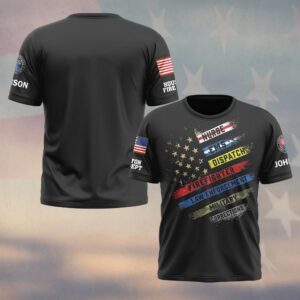 Custom Name & Department First Responders Pride In Every Role #DQH0638 - T-shirt