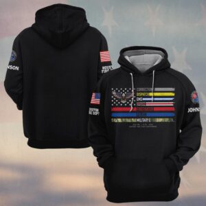Custom Name & Department First Responders Flag America Eagle Support Our Hometown Heroes #DQH0642 - Hoodie