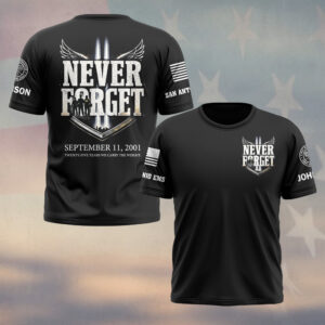 Custom Name & Department We Carry the Weight September 11 Never Forget First Responders #DQH0653 - T-shirt