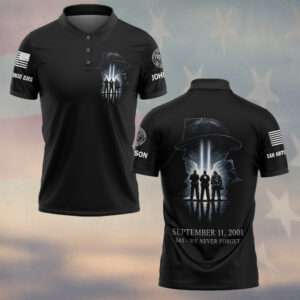 Custom Name & Department First Responders 343 September 11 Never Forget First Responders #DQH0654 - Polo