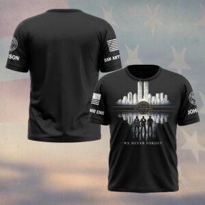 Custom Name & Department September 11 25th Anniversary Never Forget #DQH0655 - T-shirt