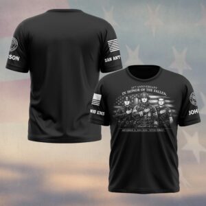 Custom Name & Department September 11 25th Anniversary First Responders Tribute #DQH0657 - T-shirt