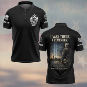 Custom Name & Department September 11 25th Anniversary I Was There, I Remember Firefighters #DQH0661 - Polo