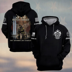 Custom Name & Department September 11 25th Anniversary FDNY 343 Never Forget Firefighters #DQH0662 - Hoodie