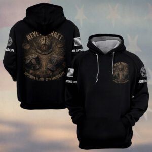 Custom Name & Department September 11 25th Anniversary First Responders Gears Never Forget #DQH0664 - Hoodie