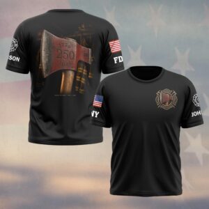 Custom Name & Department Forged in Steel: 250 Years Strong First Responders #DQH0675 - T-shirt