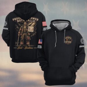 Custom Name & Dept Proud To Answer Both Call Firefighter Fathers Day #DQH0718 - Hoodie