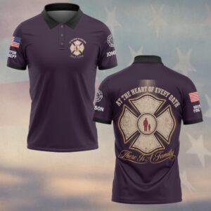 Custom Name & Dept At The Heart Of Every Oath There Is A Family Firefighter Fathers Day #DQH0722 - Polo