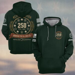 Custom Name & Department First Responders Answering Since 1776 USA 250 #DQH0726 - Hoodie