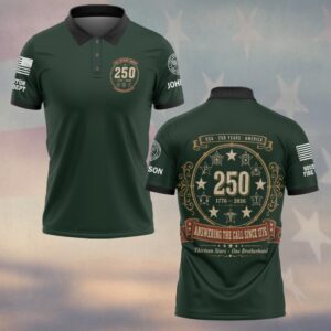 Custom Name & Department First Responders Answering Since 1776 USA 250 #DQH0726 - Polo
