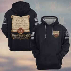 Custom Name & Department First Responders Declaration Of Service USA 250 #DQH0727 - Hoodie