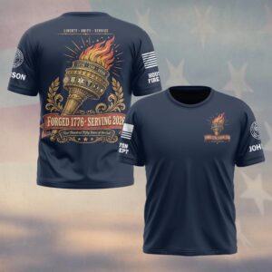 Custom Name & Department First Responders Liberty Unity Service USA 250 #DQH0728 - T-shirt