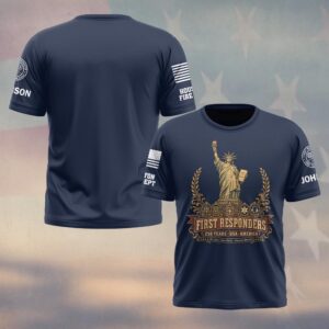 Custom Name & Department First Responders USA 250 Statue Of Liberty #DQH0735 - T-shirt