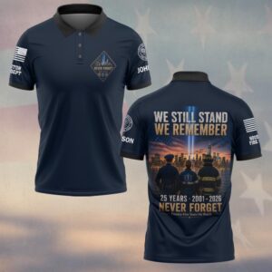 Custom Name & Department First Responders 9/11 25 Years Anniversary We Still Remember #DQH0738 - Polo