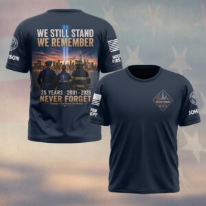 Custom Name & Department First Responders 9/11 25 Years Anniversary We Still Remember #DQH0738 - T-shirt