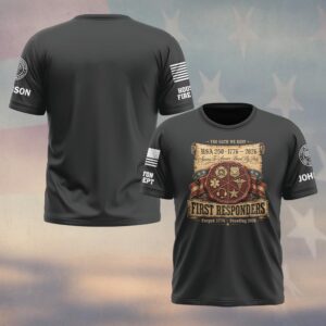 Custom Name & Department First Responders USA 250 Sworn To Answer #DQH0744 - T-shirt