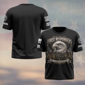Custom Name & Department First Responders USA 250 Still Answering Since 1776 American Eagle #DQH0751 - T-shirt