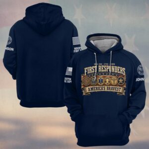 Custom Name & Department First Responders USA 250 America's Bravest #DQH0756 - Hoodie