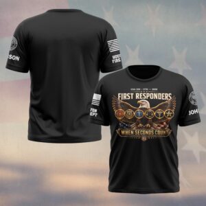 Custom Name & Department First Responders USA 250 When Seconds Count #DQH0757 - T-shirt