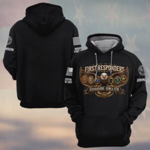 Custom Name & Department First Responders USA 250 Guardians Since 1776 #DQH0763 - Hoodie