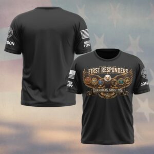 Custom Name & Department First Responders USA 250 Guardians Since 1776 #DQH0763 - T-shirt
