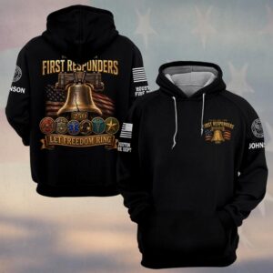 Custom Name & Department First Responders USA 250 Let Freedom Ring #DQH0765 - Hoodie