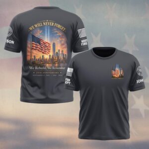 Custom Name & Department First Responders 9/11 25 Years Anniversary We Rebuild We Remember #DQH0771 - T-shirt