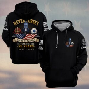 Custom Name & Department First Responders 9/11 25 Years Anniversary Bound By Sacrifice #DQH0773 - Hoodie