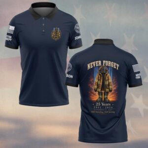 Custom Name & Department First Responders 9/11 25 Years Anniversary Still Standing Still Serving #DQH0778 - Polo