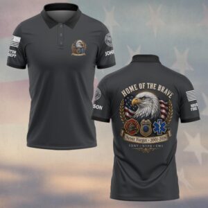 Custom Name & Department First Responders 9/11 25 Years Anniversary Home Of The Brave #DQH0789 - Polo