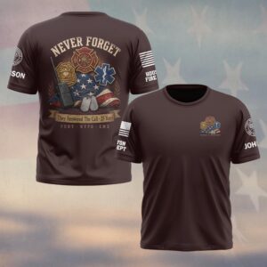 Custom Name & Department First Responders 9/11 25 Years Anniversary They Answered The Call #DQH0790 - T-shirt