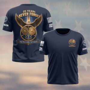 Custom Name & Department First Responders 9/11 Forged In Honor #DQH0793 - T-shirt