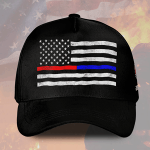 Custom Name Thin Red Line & Thin Blue Line #DQH0797 - Hat All Over Printed