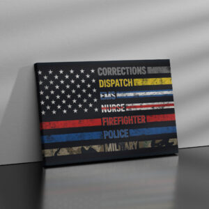 First Responders American Flag #DEPT006 - Canvas 16x24 inches