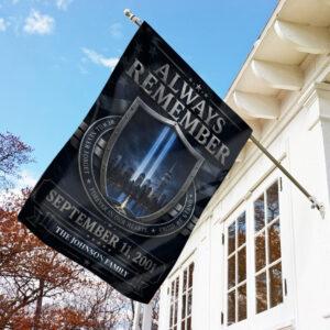 Custom Name Always Remember United We Stand #DEPT011 - Canvas Flag
