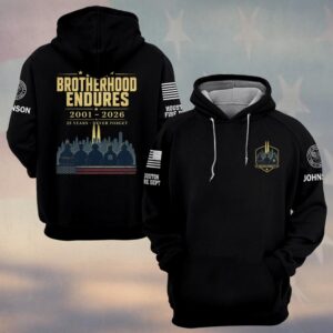 Custom Name & Department First Responders 9/11 25 Years Anniversary The Brotherhood Endures #DQH0805 - Hoodie