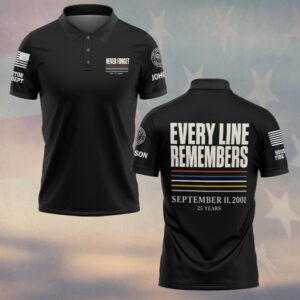 Custom Name & Department First Responders 9/11 25 Years Anniversary Every Line Remembers #DQH0806 - Polo