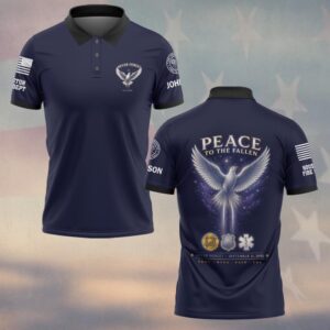 Custom Name & Department First Responders 9/11 25 Years Anniversary Peace To The Fallen #DQH0807 - Polo