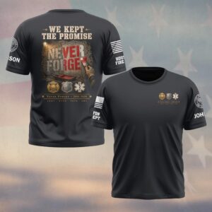 Custom Name & Department First Responders 9/11 25 Years Anniversary We Kept The Promise #DQH0808 - T-shirt