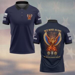 Custom Name & Department First Responders 9/11 25 Years Anniversary We Rose As One #DQH0809 - Polo