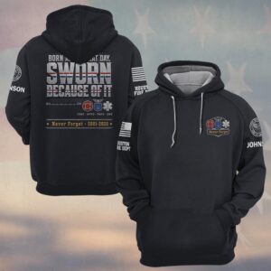 Custom Name & Department First Responders 9/11 25 Years Anniversary Born After That Day Sworn Because Of It #DQH0812 - Hoodie