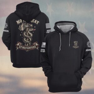 Custom Name & Department No Retreat Firefighter #DQH0815 - Hoodie