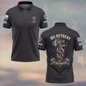 Custom Name & Department No Retreat Firefighter #DQH0815 - Polo