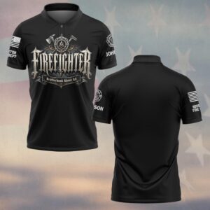 Custom Name & Department Firefighter Brotherhood Above All #DQH0816 - Polo