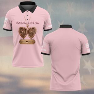 Custom Name & Fire Dept Hall My Heart At The Station - Firefighter's Wife #DQH0822 - Polo