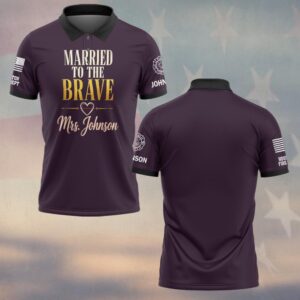 Custom Name & Fire Dept Married To The Brave Firefighter's Wife #DQH0826 - Polo