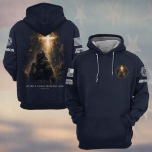 Custom Name & Department My Help Comes From The Lord Psalm 121:2 Firefighter #DQH0828 - Hoodie