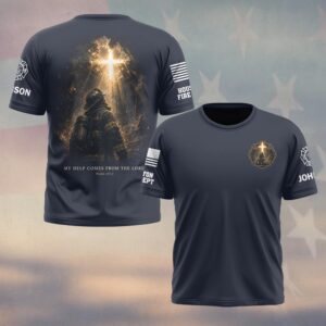 Custom Name & Department My Help Comes From The Lord Psalm 121:2 Firefighter #DQH0828 - T-shirt