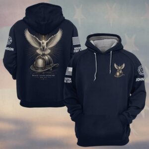 Custom Name & Department Firefighter Guardian Dove & Helmet #DQH0830 - Hoodie